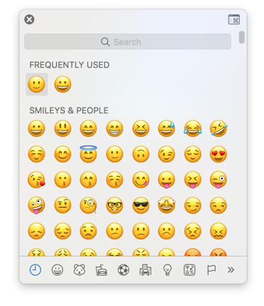 shortcut to make emojis on mac