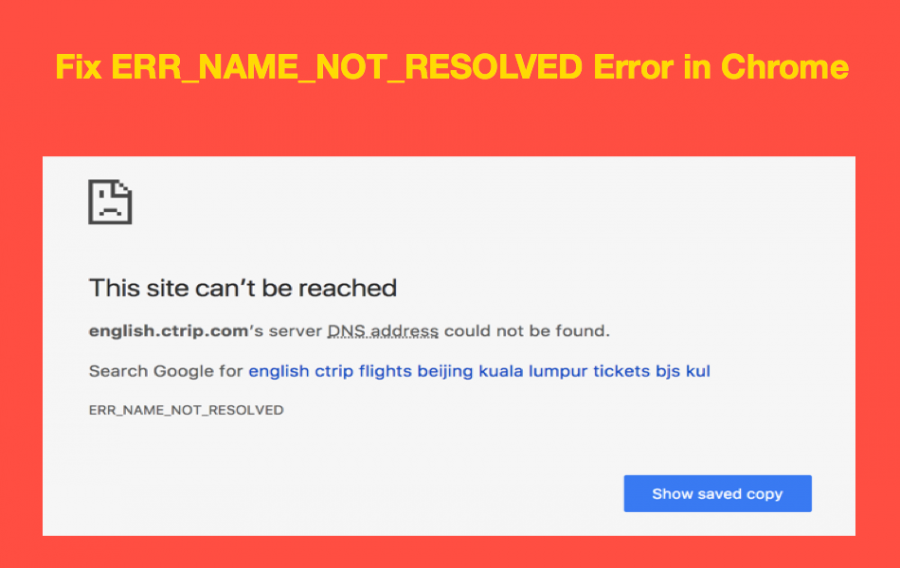 Fix ERR_NAME_NOT_RESOLVED Error in Chrome