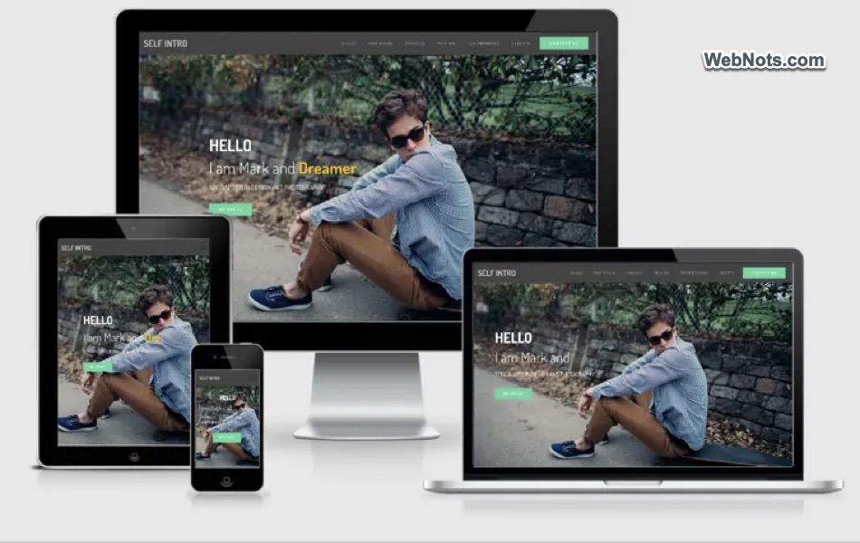 Get Free Self Intro HTML Template