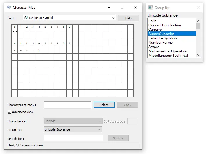 keyboard shortcut for subscript word