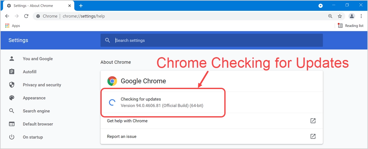 Chrome Checking for Updates