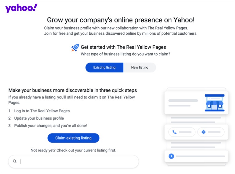 Yahoo! Local Business Listings