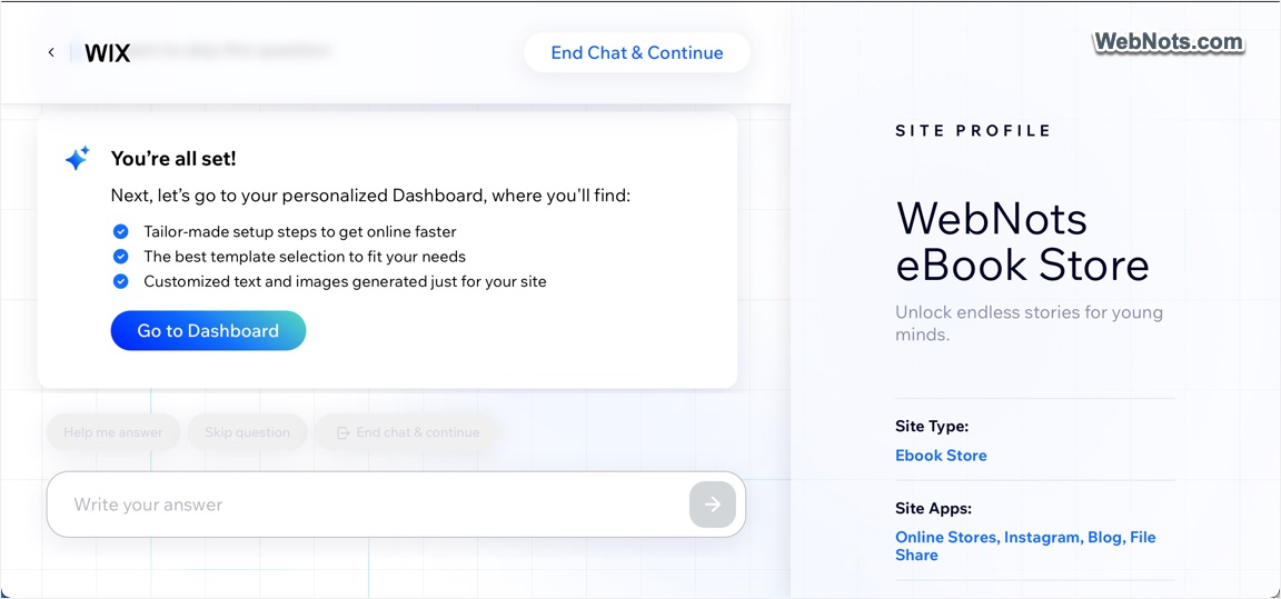 Answer Questions to Build AI Site in Wix