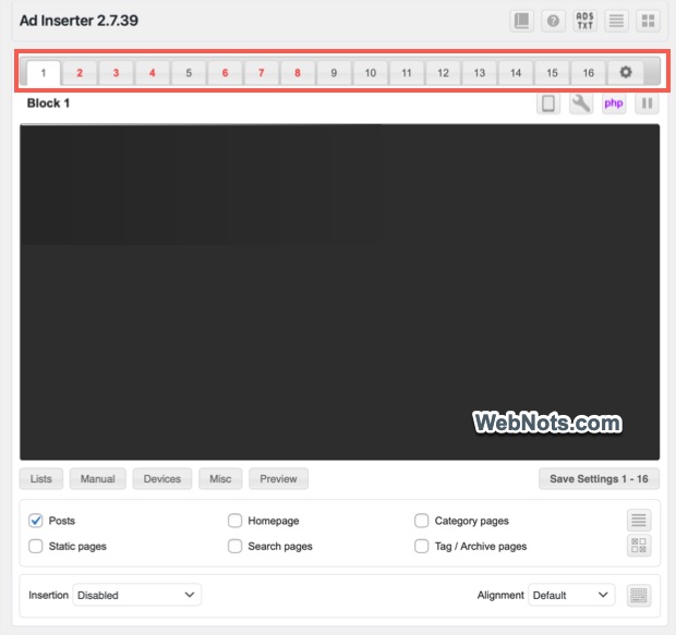 Ad Inserter Ad Blocks