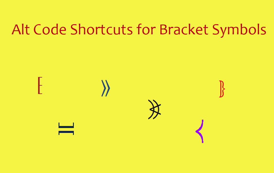 Alt Code Shortcuts for Bracket Symbols – WebNots