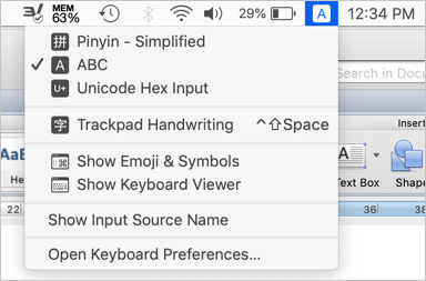 Change Input Method Mac