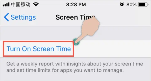 Turn On Screen Time