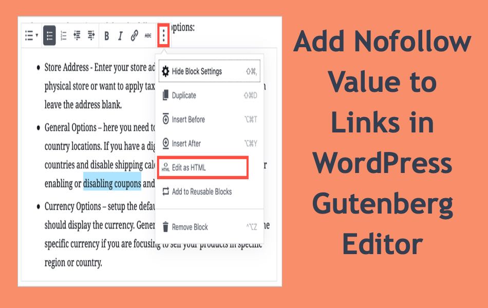 Add Nofollow Value to Links in WordPress Gutenberg Editor