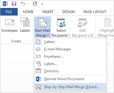 mail merge in word 365