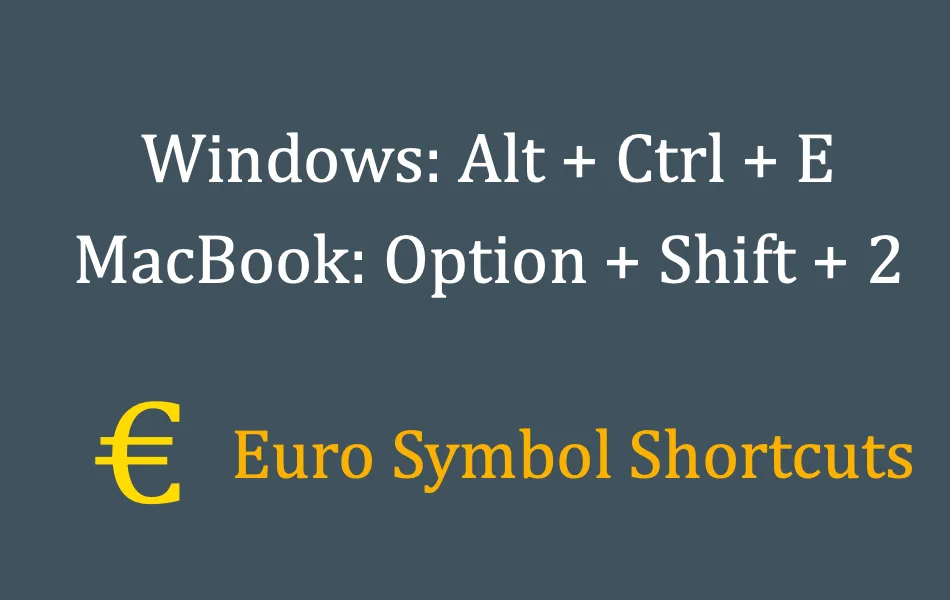 Keyboard Shortcuts For Euro Symbol In Windows And Mac Webnots