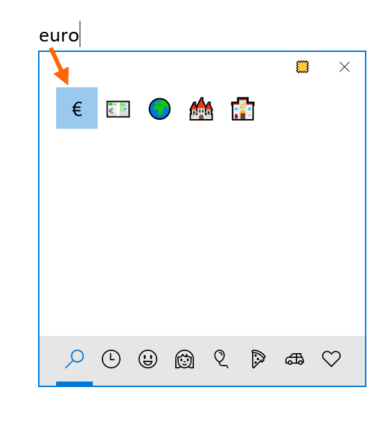 Euro Symbol in Emoji Keyboard