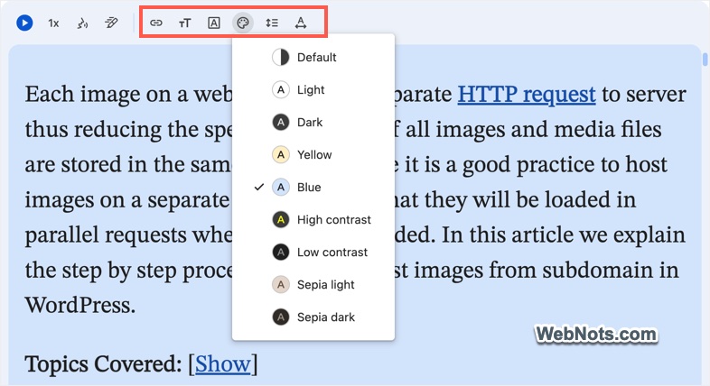 Customize Reading View Appearance