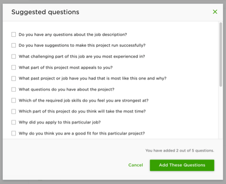 Select Suggested Questions