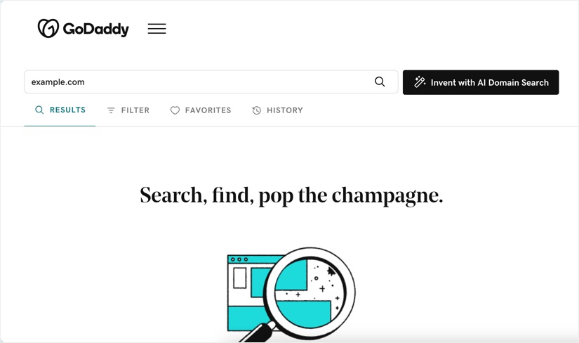 GoDaddy AI Domain Search