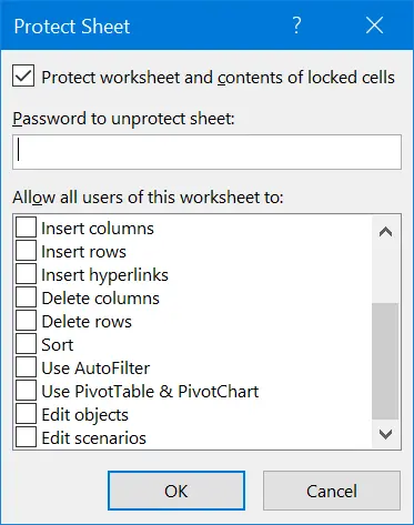 Protect Worksheet with Password