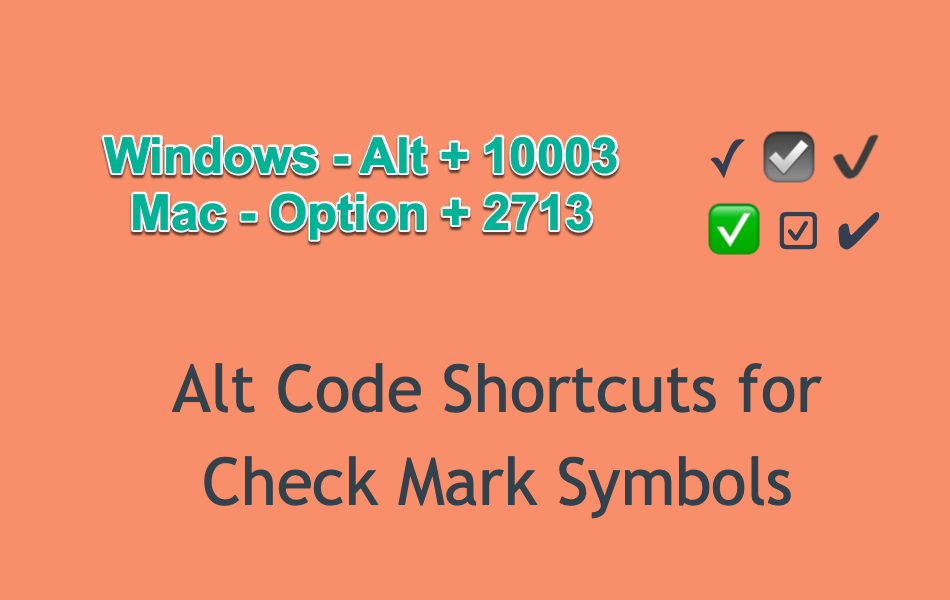 How to Type Check Mark Symbol in Windows and Mac? – WebNots