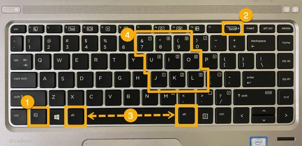 Código alternativo sin teclado numérico separado