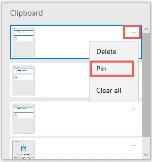 Pin Item in Latest Windows 10
