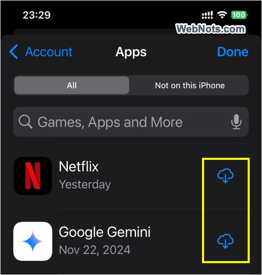 Reinstall Deleted Apps in iPhone