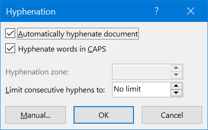 Auto Apply Hyphenation in Word