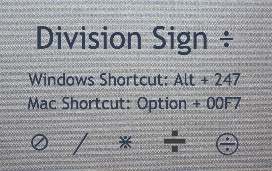 how do you do division sign on keyboard