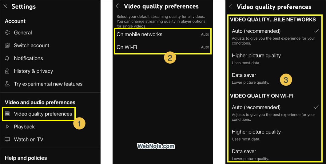 Account Level Video Quality