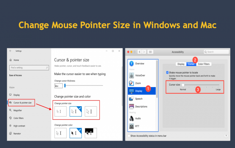 Change Mouse Pointer Size in Windows and Mac