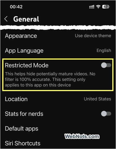 Enable Restricted Mode