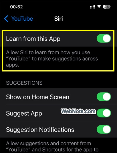 Enable Siri for YouTube