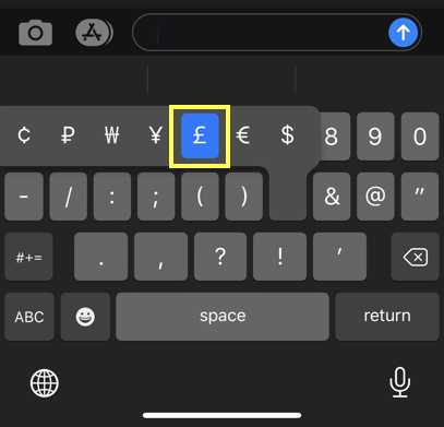 mac keyboard symbols english pounds