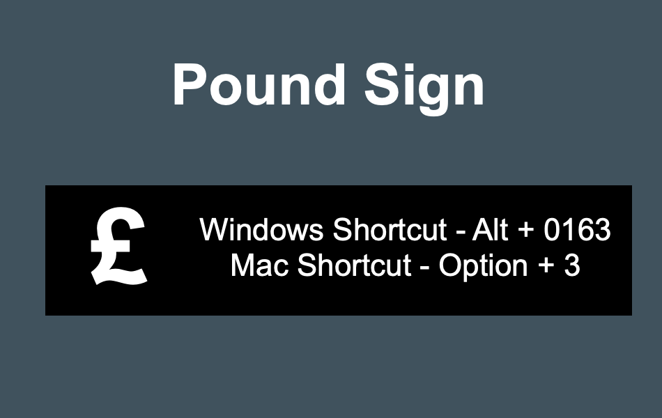 Pound Sign Keyboard Shortcuts 