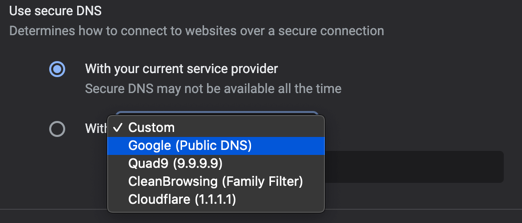 google dns for mac