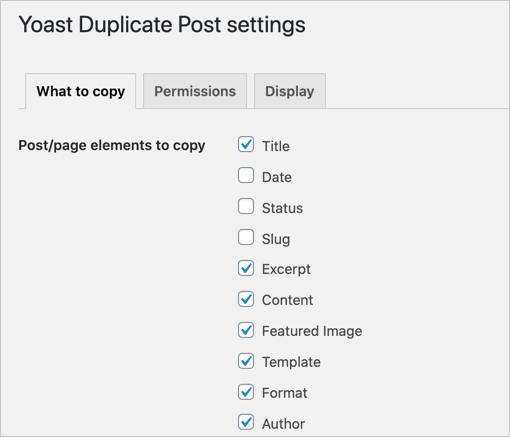 What to Copy Section