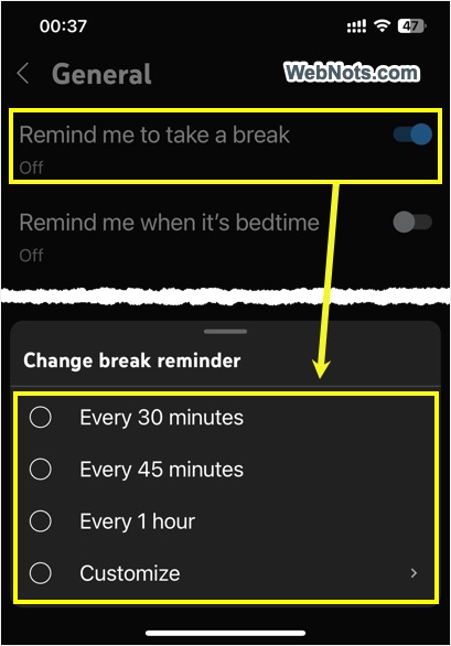 YouTube Break Time Setup