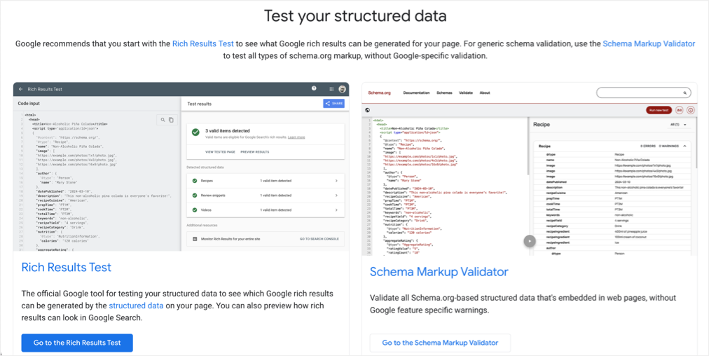 Structured Data Testing Tools