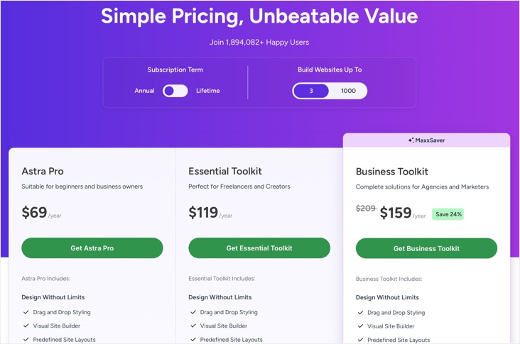 Astra Pricing Plans