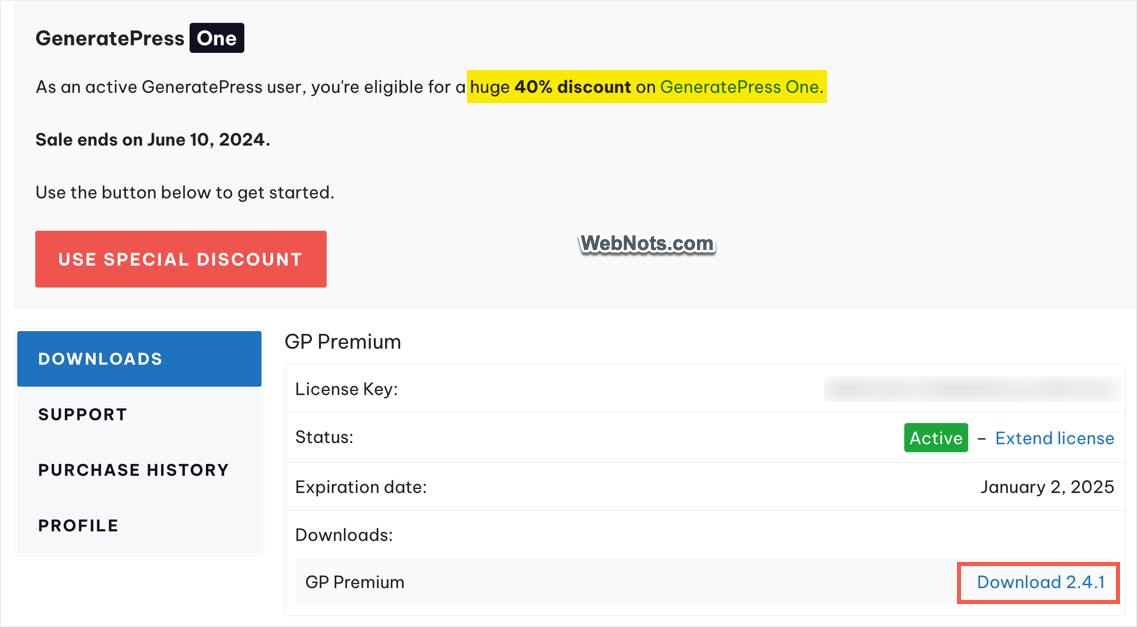 Download and Renewal Discount