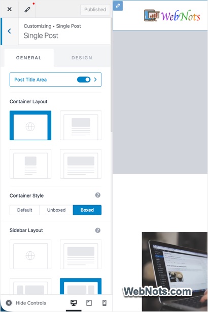Single Post Settings