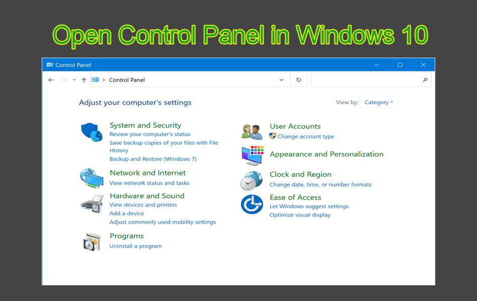 6 Ways To Open Control Panel In Windows 10 – WebNots