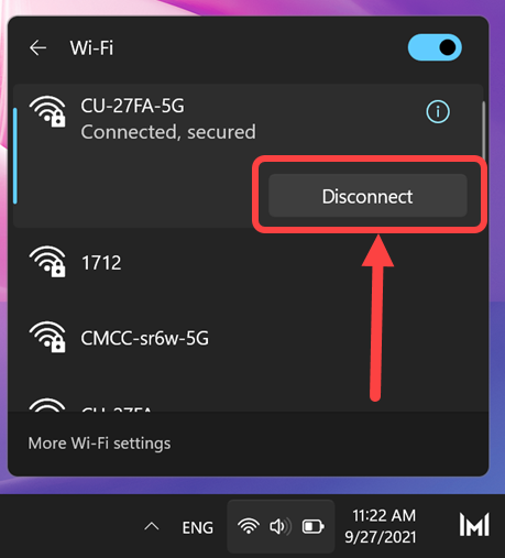Disconnect WiFi