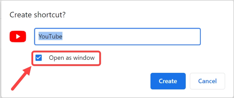 Select Open as Window