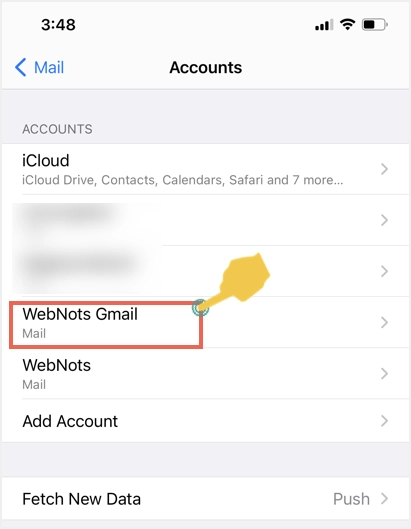 حدد حساب Gmail الخاص بك