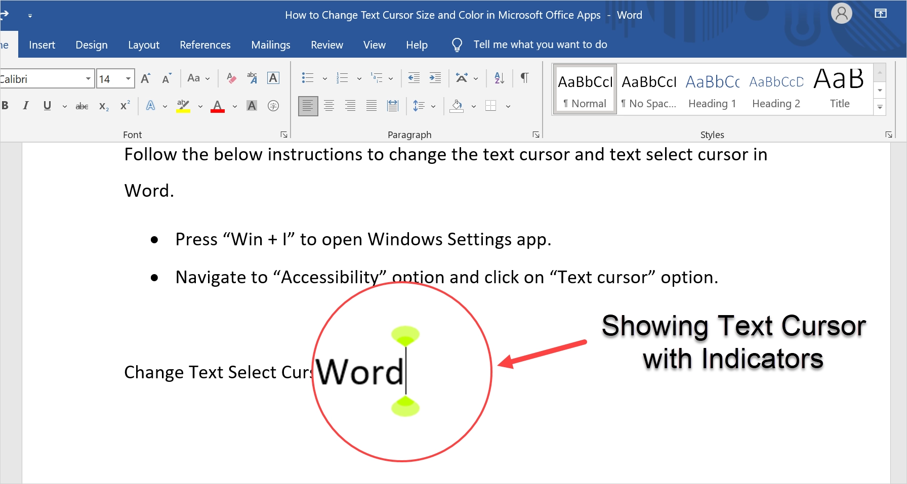 How to Change Text Cursor Size and Color in Microsoft Word WebNots