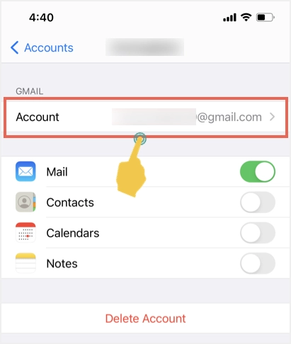 اضغط على معرف Gmail الخاص بك