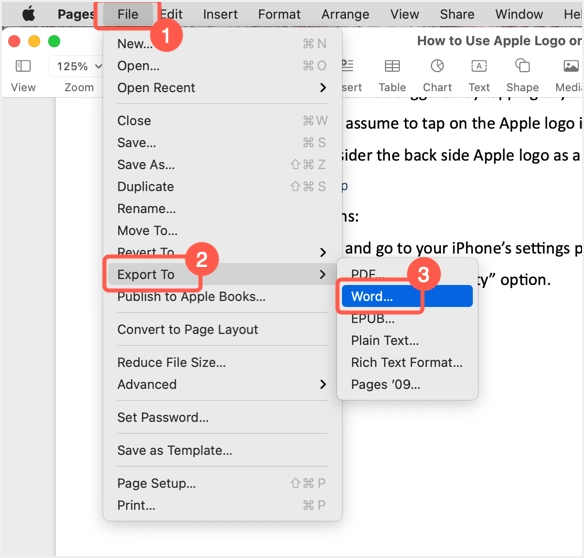 how to convert mac pages to word documents