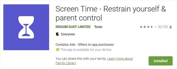 Install Screen Time on Google Play
