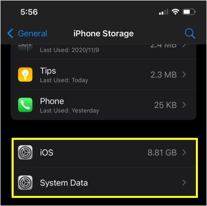 iOS y datos del sistema