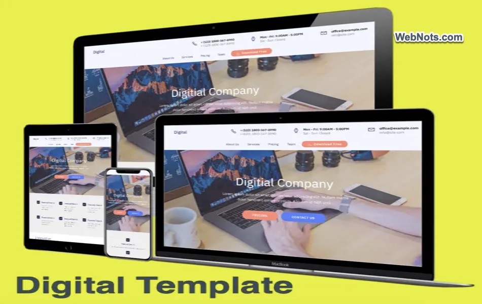 Download Digital HTML Template