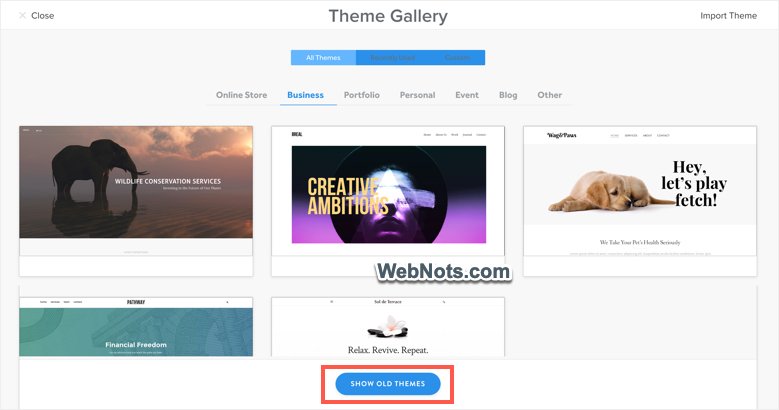 View Non-Responsive Themes