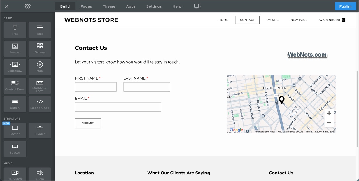 Weebly Editor Interface